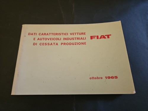 Fiat 1965 opuscolo dati - fiat,